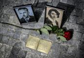 Stolpersteine were laid in the memory of Hildegarde and Emil Vogls 